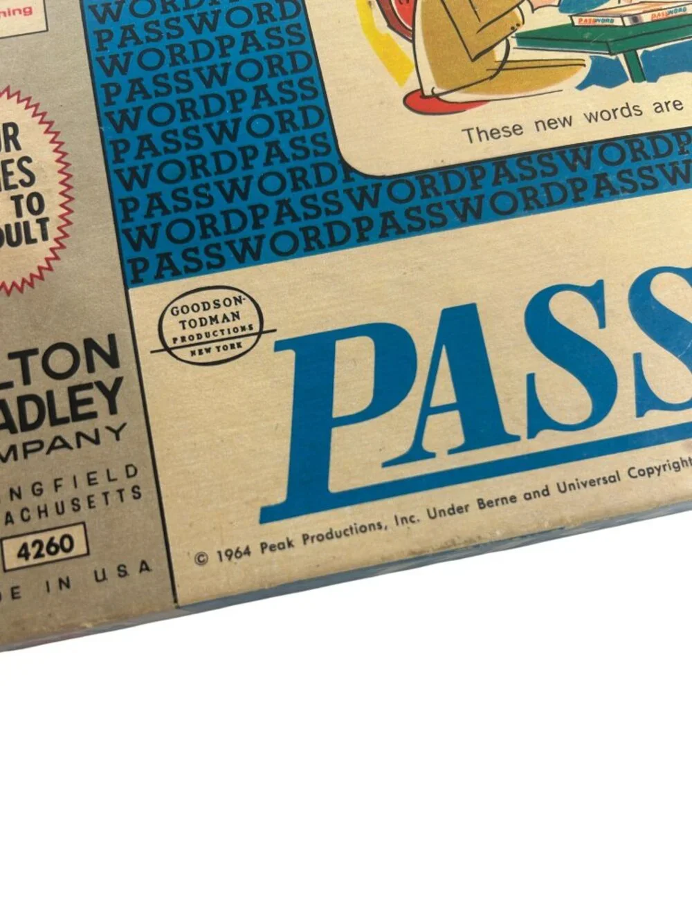 Vintage 1964 Milton Bradley Password Game Complete Blue Box Retro 4260